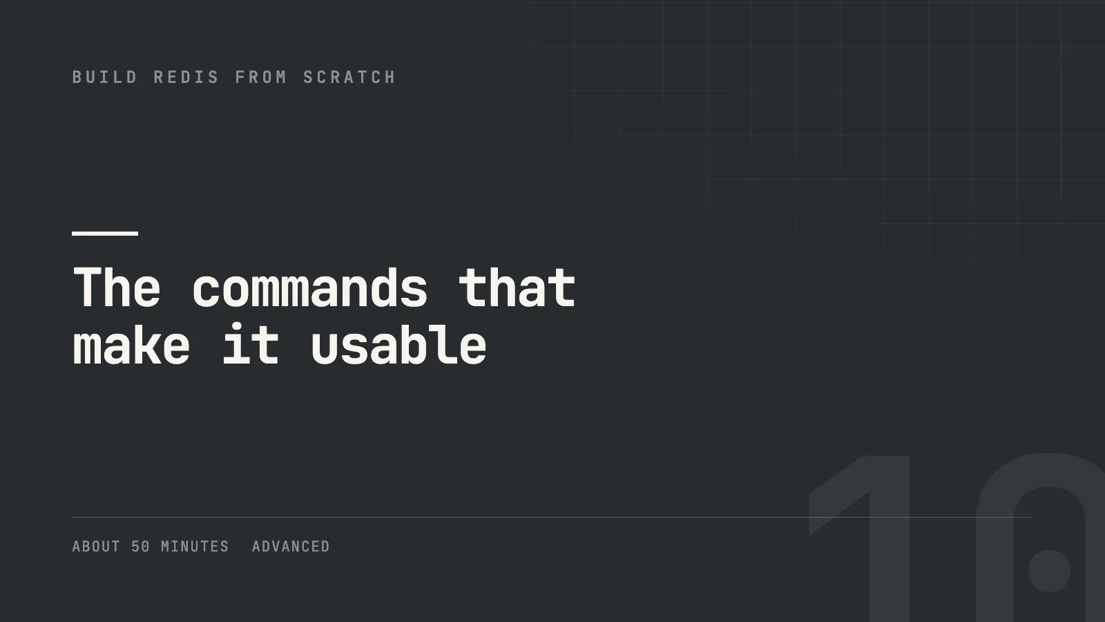 The commands that make it usable