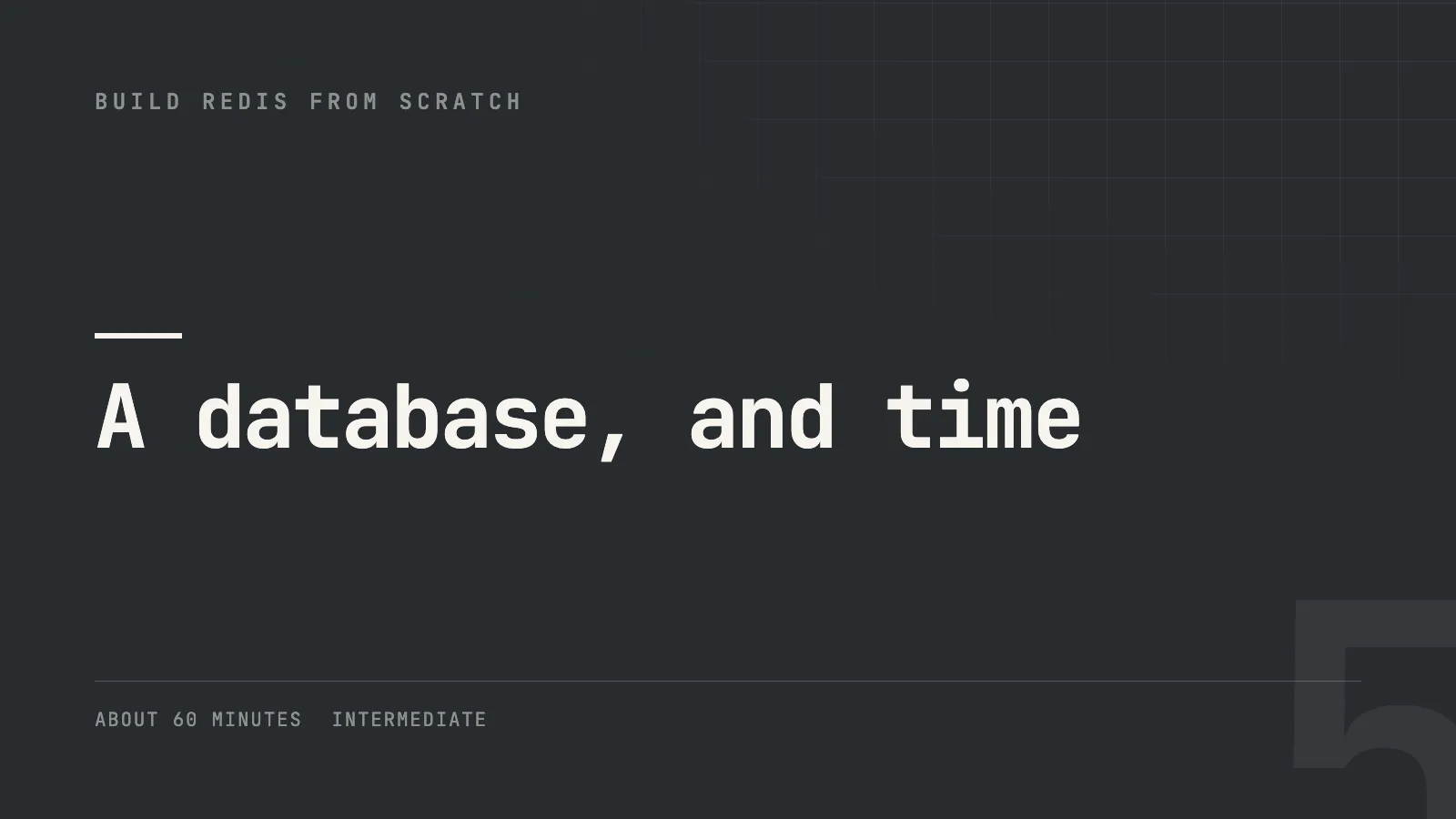 A database, and time